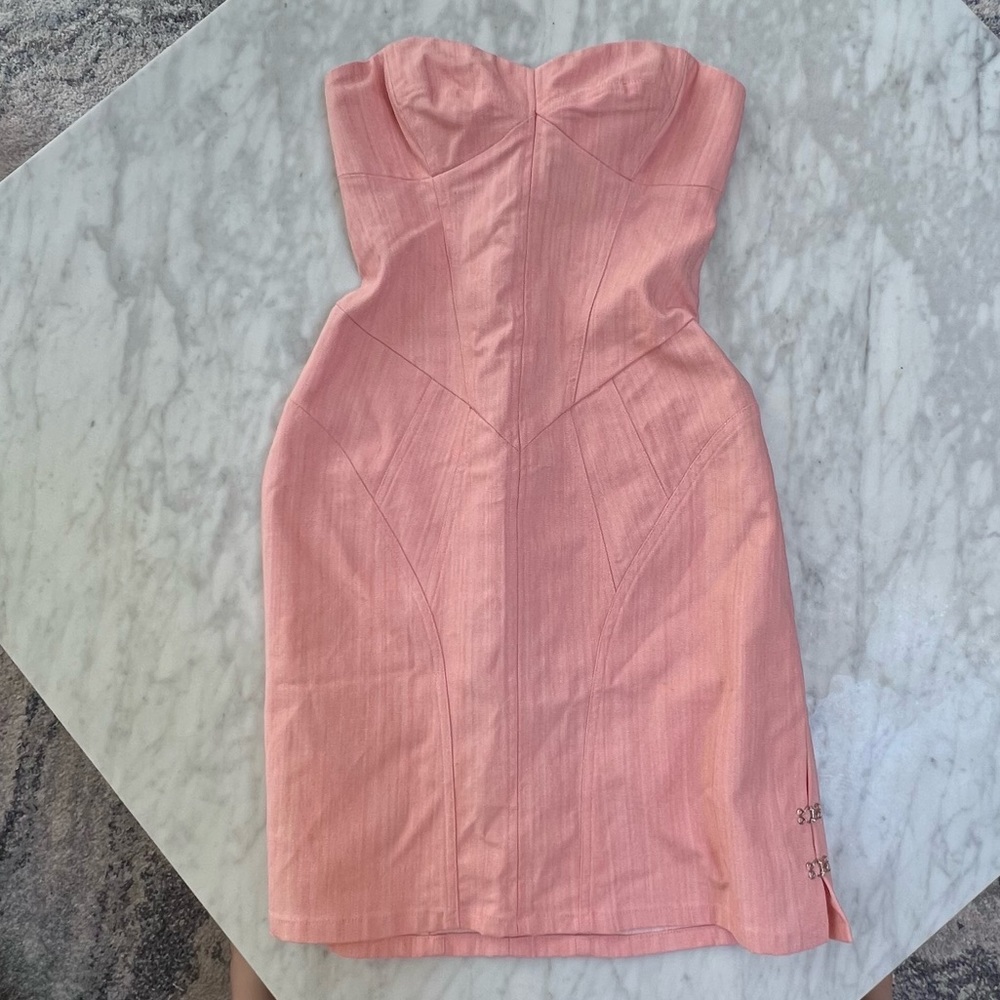 Nicole Miller Strapless Blush Pink Sheath Dress